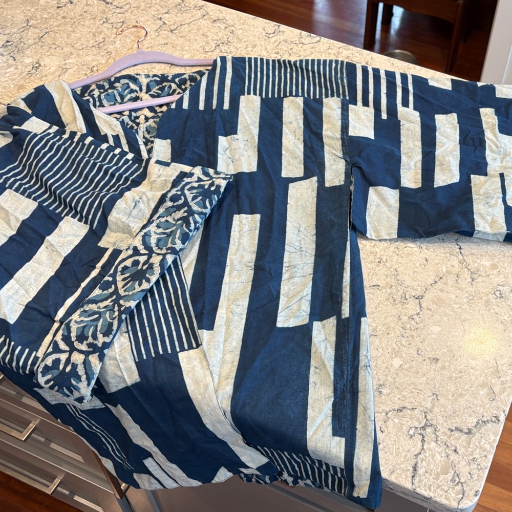 Bohemian batik reversible cardigan